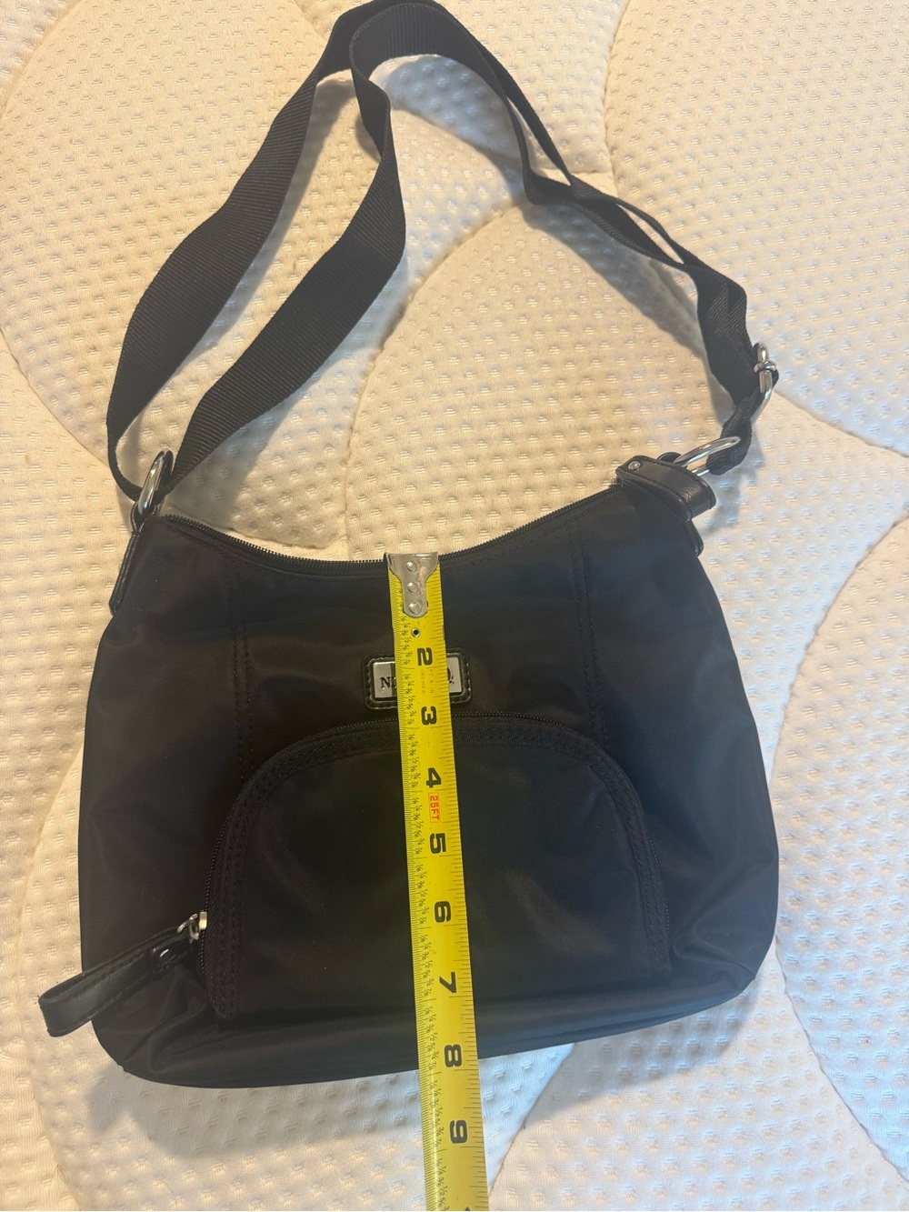 Nine & Co. Black Nylon Bag with Front Zip Pocket - Picture 2 of 5